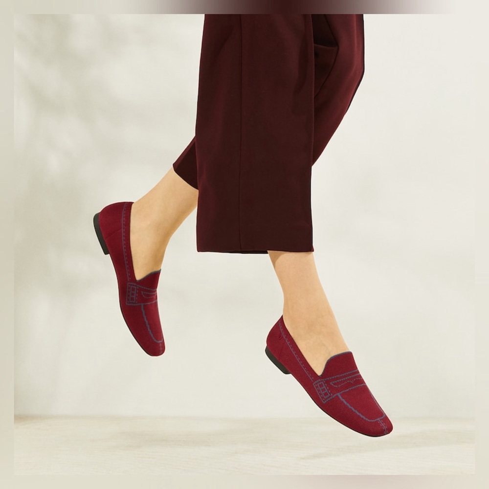 Vivaia - Square-Toe Patterned Loafers-Crab Red - 39